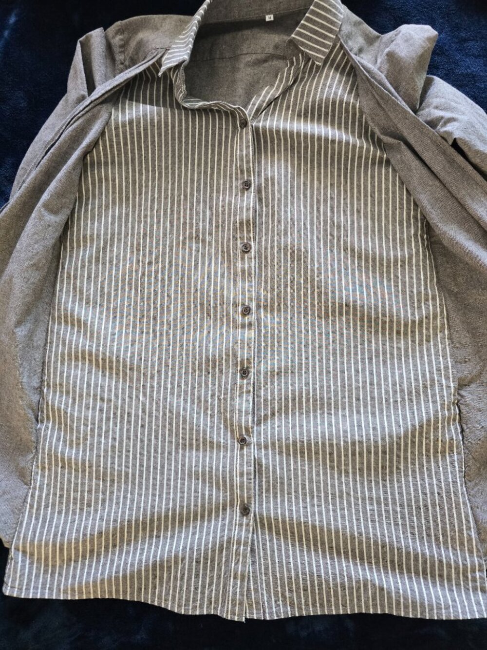 Japanese Nissen Mori-Kei Faux-Layered 2-in-1 Longline Cardigan Shirt - Picture 14 of 14